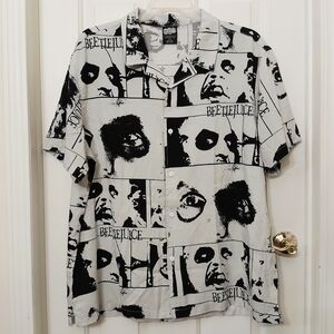 Mens Beetlejuice Button Down Shirt Size XL (46-48) NEW